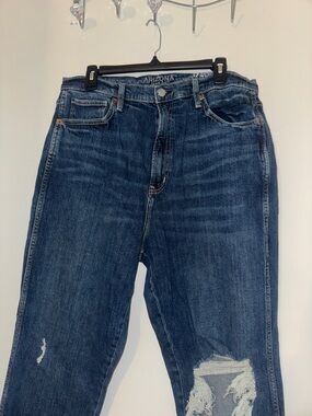 Arizona Jean Company Dark Blue Distressed Boyfriend Jeans